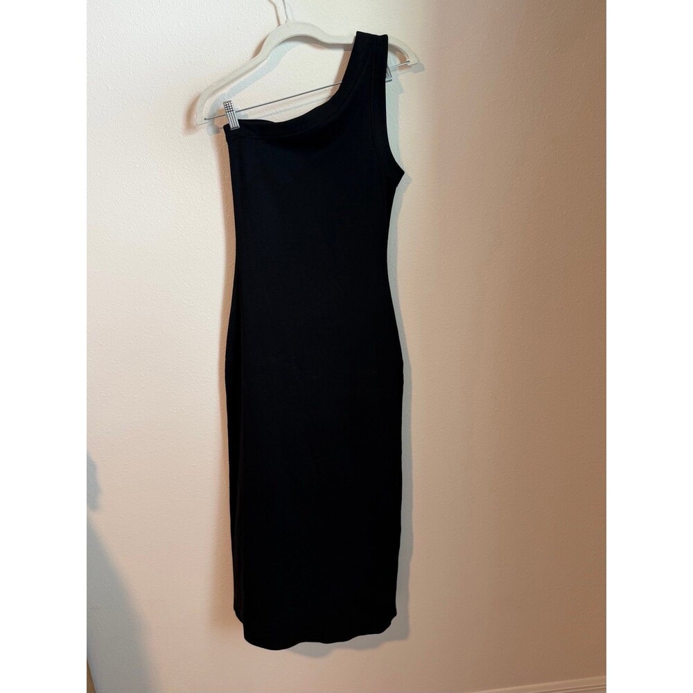 Sézane Timmy Dress in Ribbed Black Organic Cotton Women’s Large New with Tags!